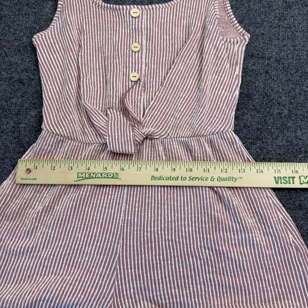 Caution To The Wind Striped Tie Romper Shorts Size Medium Pink And White USA - Picture 3 of 8